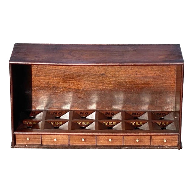 Late 19th Century Antique Victorian Mahogany Ballot Box, Freemason / Oddfellows For Sale