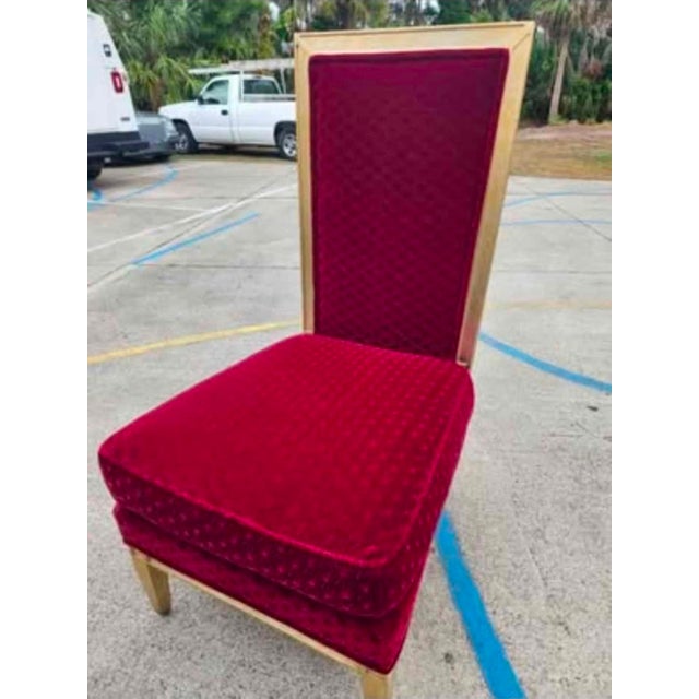 Vintage Henredon Schoonbeck High Point Oversized Goose Down Stuffed ~ Embossed Velvet High Back Occasional Chair For Sale - Image 9 of 10