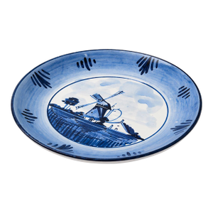 Vintage Delft Holland Blue & White Windmill Ceramic Plate Wall Decor