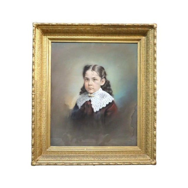 Late 19th Century Pair Victorian Watercolor Portraits, Sister & Brother, Original Frames, C1890 For Sale - Image 5 of 18