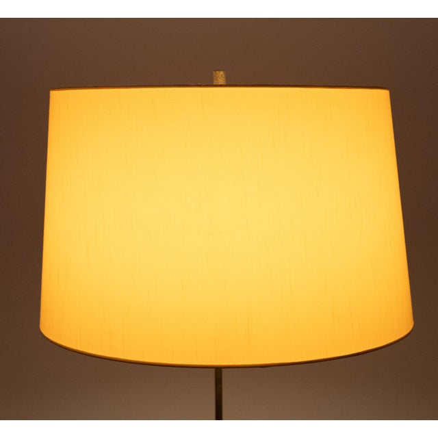 Animal Skin Green Leather Rapt Floor Lamp with Shade attributed to Jacques Adnet, France, 1950s For Sale - Image 7 of 11