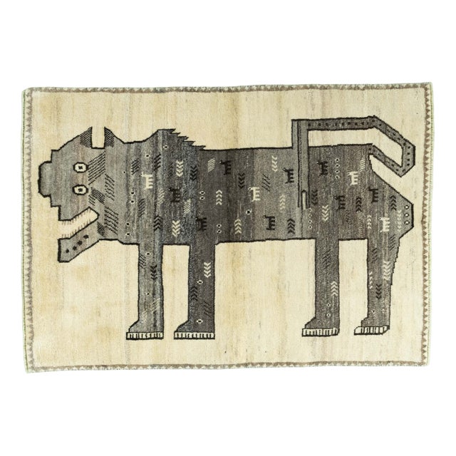 Hand-Knotted Gabbeh Nomadic Rug For Sale