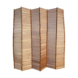 Pliable Wooden Slat Screen For Sale