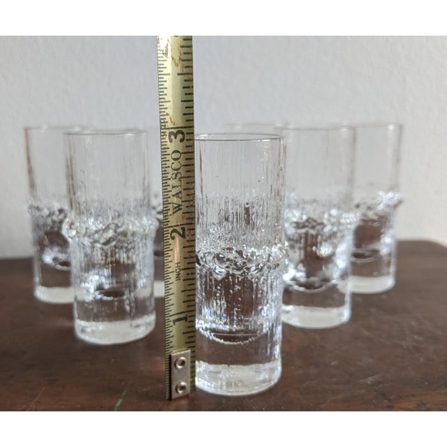 Late 20th Century Seven (7) Iittala "Niva" Textured Icicle Cordial Shot Glasses Designed by Tapio Wirkkala For Sale - Image 9 of 9