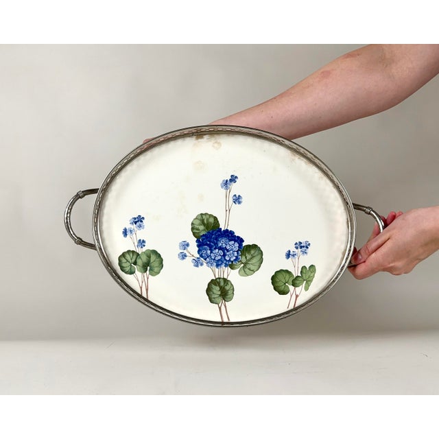 Discover the timeless charm of this exquisite antique brass serving tray, complete with elegant handles and beautiful...