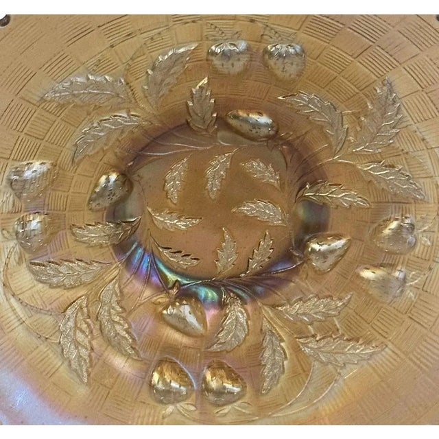 American Northwood Carnival Glass Strawberry Plate For Sale - Image 3 of 4