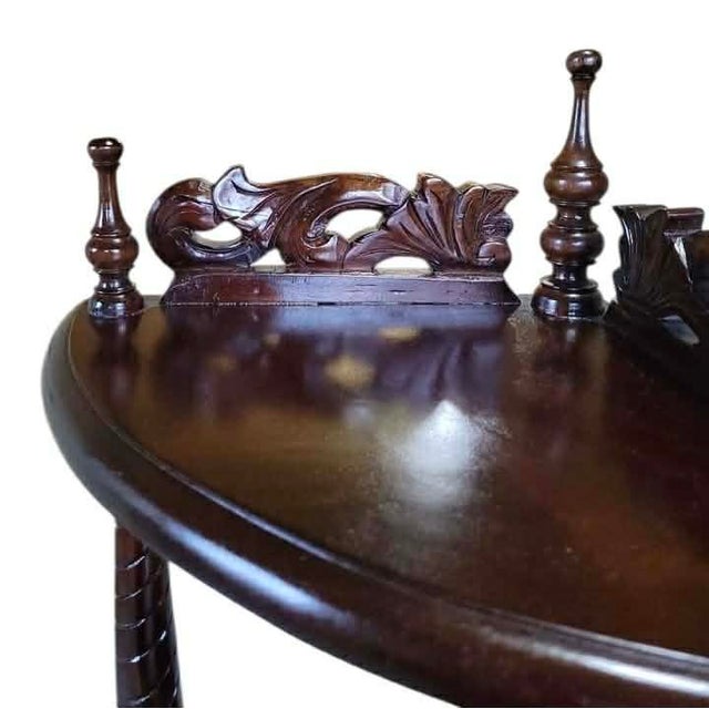 Vintage Pair of Mahogany Victorian Corner Four Tiered Shelf For Sale - Image 4 of 8