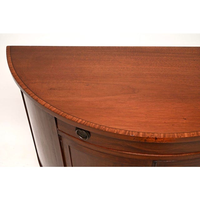 Wood Antique Edwardian Bow Front Cabinet, 1900s For Sale - Image 7 of 12