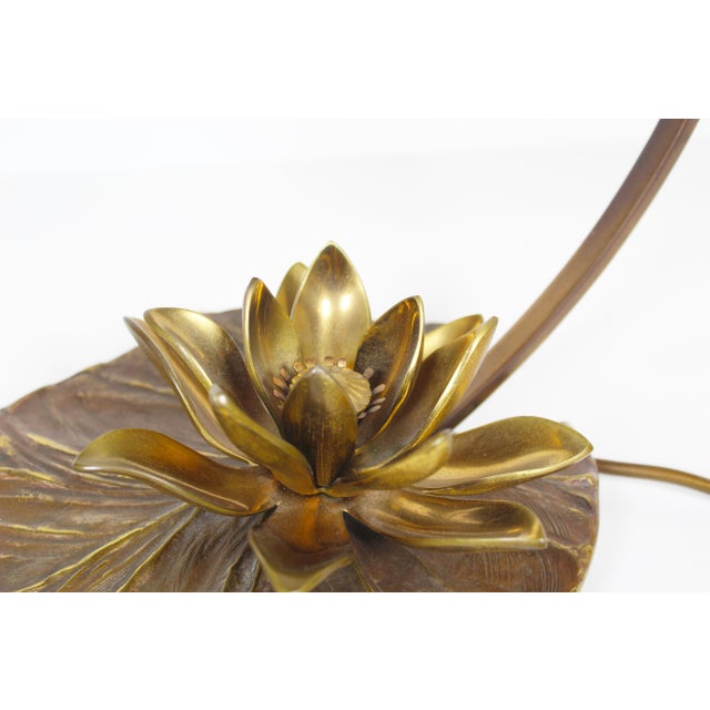 Vintage Lily Table Lamp in Bronze from Maison Charles, 1960s For Sale - Image 6 of 10