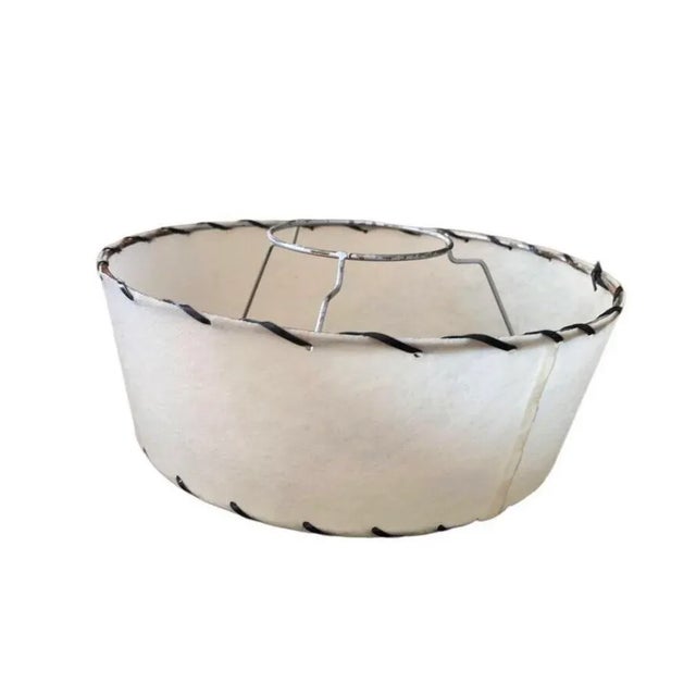 Plastic Vintage Mid 20th Century Whipstitch Fiberglass Lamp Shade For Sale - Image 7 of 12