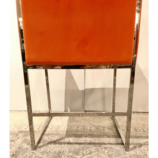 2010s Contemporary Orange Velvet Occasional Chair For Sale - Image 5 of 7