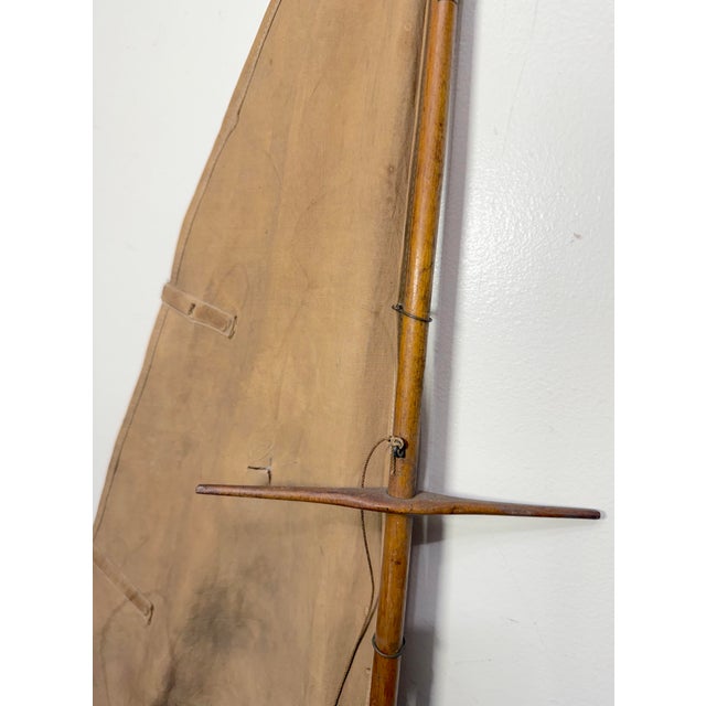 Rare Antique 19th Century Handmade Folk Art Wood Metal Sailing Yacht Sail Boat For Sale - Image 13 of 18