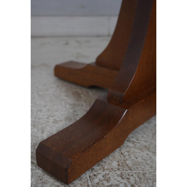 Stickley Round Mission Oak Dining Room Table For Sale - Image 9 of 18