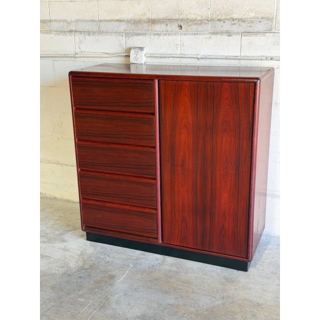 Brouer Gentleman Chest Rosewood Dresser Storage Denmark Mid-Century Modern 1970s For Sale - Image 9 of 10