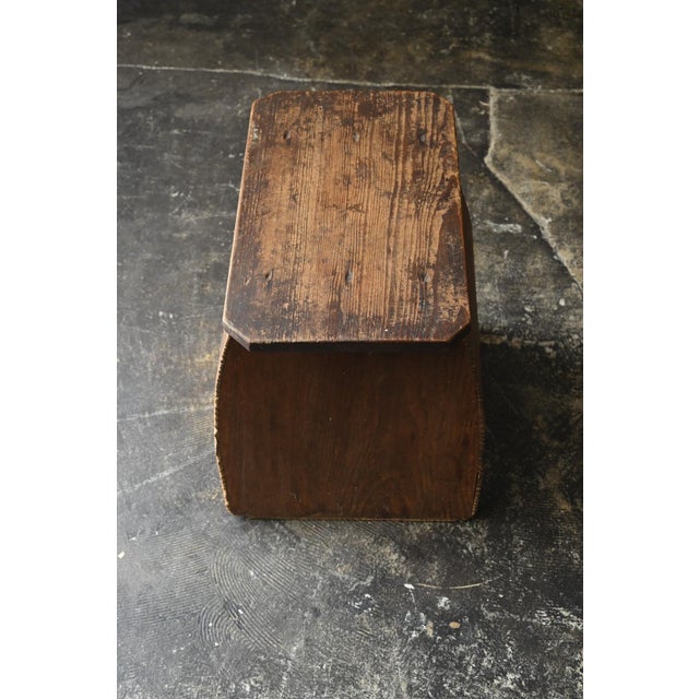 Early 20th Century Antique Japanese Wooden Stool / Early 20th Century / Wabi-Sabi Step Stool For Sale - Image 5 of 17