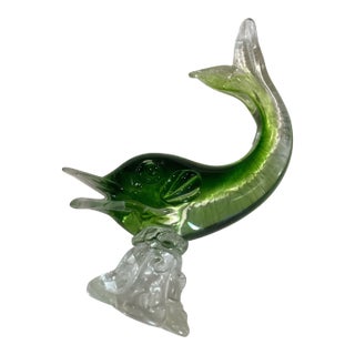 Jordan Import Company Murano Green Fish. (Zanetti?) For Sale