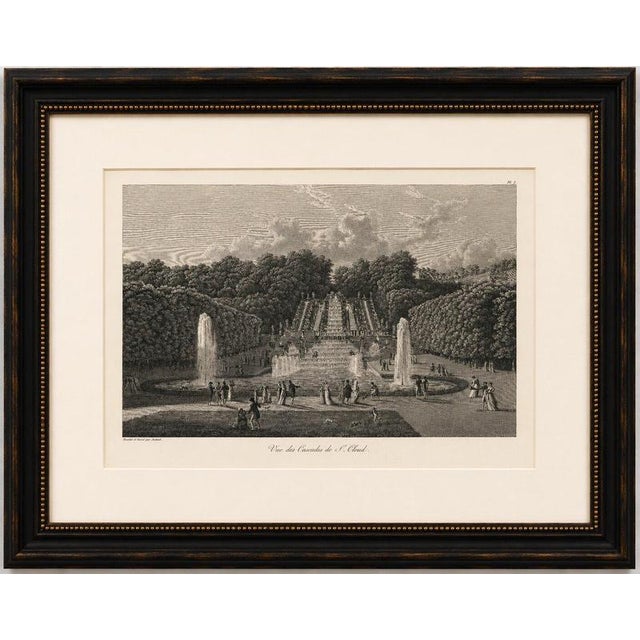 Title: View of the Cascades at Saint-Cloud by Louis-Pierre Baltard, Paris, 1803 : This finely executed original antique...