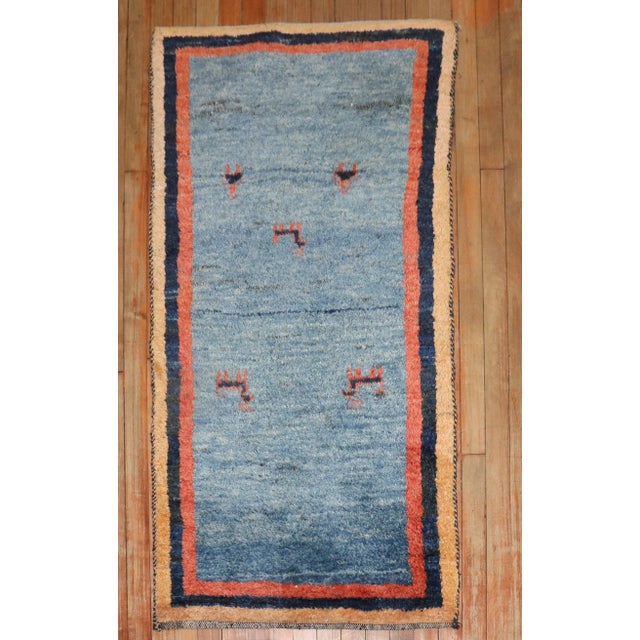 Late 20th Century Blue Persian Gabbeh, 2'5'' X 4'8'' For Sale - Image 10 of 10