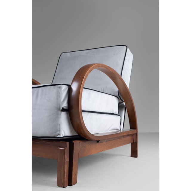 Wood Art Deco Style Convertible Armchair Bed from Cerutti For Sale - Image 7 of 18