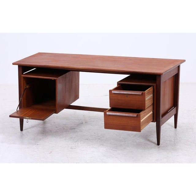 Mid-Century Teak Boomerang Desk with 2 Drawers For Sale - Image 6 of 17