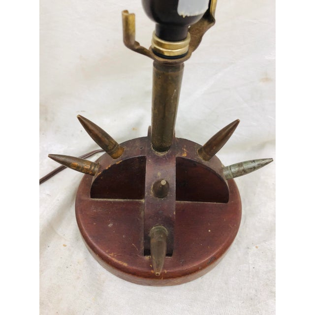 Brown Antique Trench Art Lamp For Sale - Image 8 of 10
