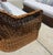 Vintage Braided Wicker Sofas, Michael Taylor Style With New Perennials Upholstery For Sale - Image 10 of 14