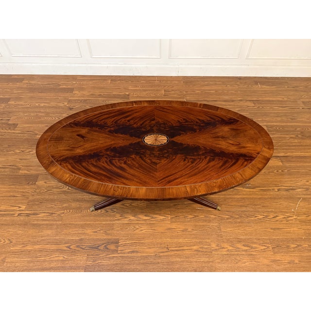 Leighton Hall Furniture Georgian Oval Mahogany Cocktail Table by Leighton Hall - Showroom Sample For Sale - Image 4 of 17