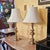 Brass Pair of Tall Brass Table Lamps With Ivory Bell Shades – Hollywood Regency Style For Sale - Image 8 of 18