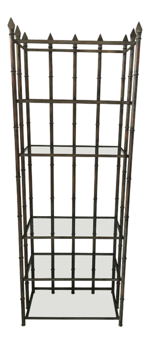 1980s Boho Chic Iron Spear 6 Tiered Etagere