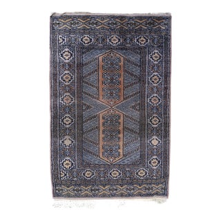 1950s, Handmade Vintage Uzbek Bukhara Rug 2' X 3.1' For Sale