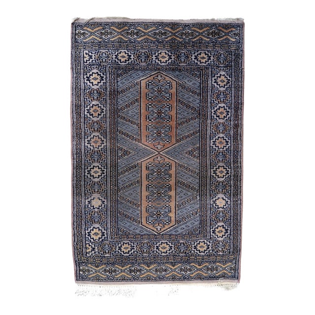 1950s, Handmade Vintage Uzbek Bukhara Rug 2' X 3.1' For Sale