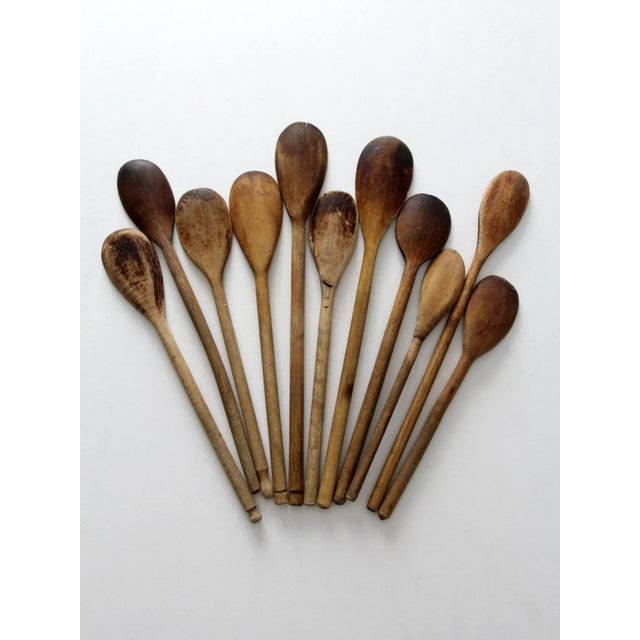 Wood Vintage Wooden Kitchen Spoons Set of 11 For Sale - Image 7 of 12