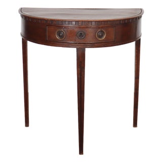 Dutch Demi-Lune Console Table in Oak For Sale