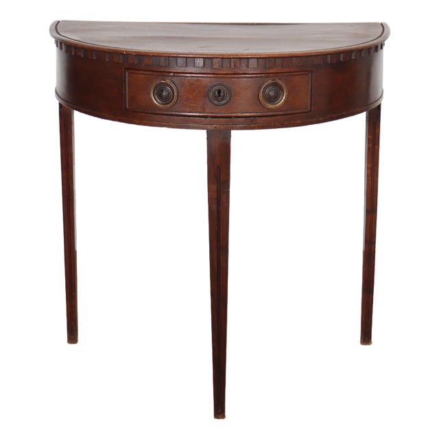 Dutch Demi-Lune Console Table in Oak For Sale