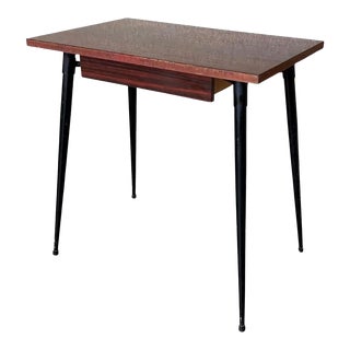 Mid Century Modern School Desk With Drawer and Iron Legs, 8 Pieces Available For Sale