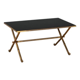 Coffee Table with Brass Base, 1950s For Sale