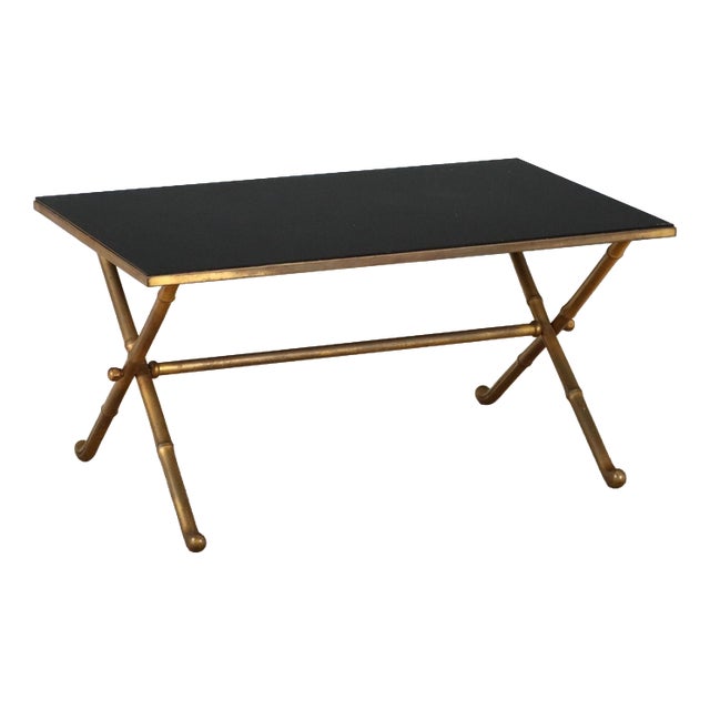 Coffee Table with Brass Base, 1950s For Sale