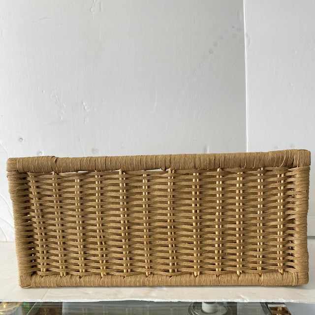 Wood 1980s Wicker Desktop Organizer For Sale - Image 7 of 9