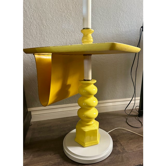 Vintage Italian Table Lamp W/Original Shade & Slot for Books / Media: Brady Bunch Mod Style For Sale In Palm Springs - Image 6 of 16