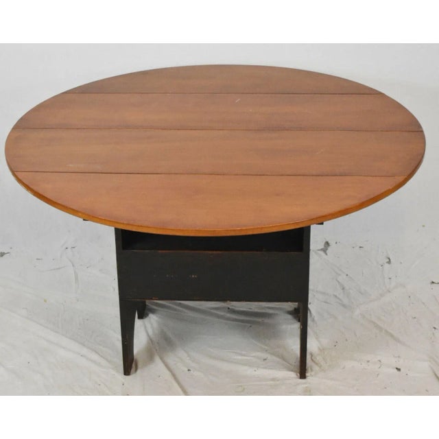 Portsmouth Round Shoefoot Hutch Table Bench Made David T. Smith Ohio Artisan For Sale - Image 11 of 11
