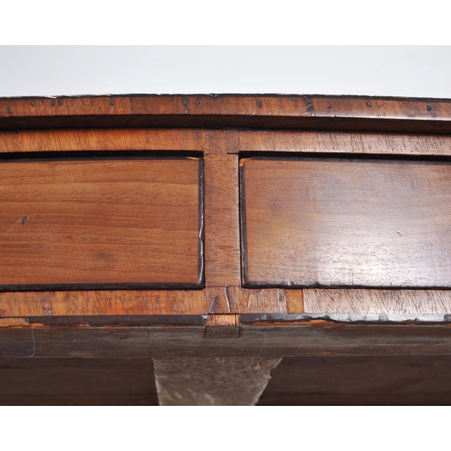 Brown 19th C. English Regency Bow Front Side Table or Small Desk For Sale - Image 8 of 18