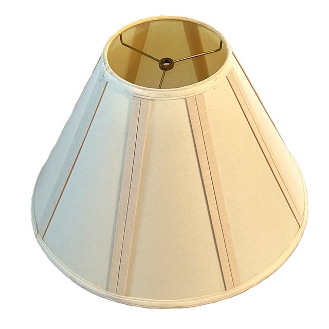 Traditional Large Vintage Pleated Lampshade in Ivory – 19” For Sale - Image 3 of 7