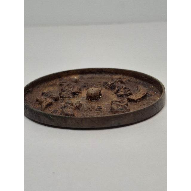 Antique Chinese Bronze Mirror Song Dynasty "5 Sons 2 Daughters" Blessing 3" For Sale - Image 14 of 16