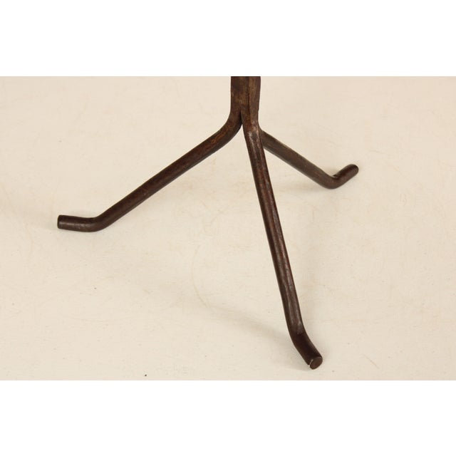 Metal Mid Century Pair Of Hand Forged Tabletop Candelabras For Sale - Image 7 of 12