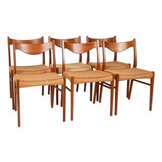 Vintage GS61 Teak Chairs by Arne Wahl Iversen, 1960s, Set of 6 For Sale