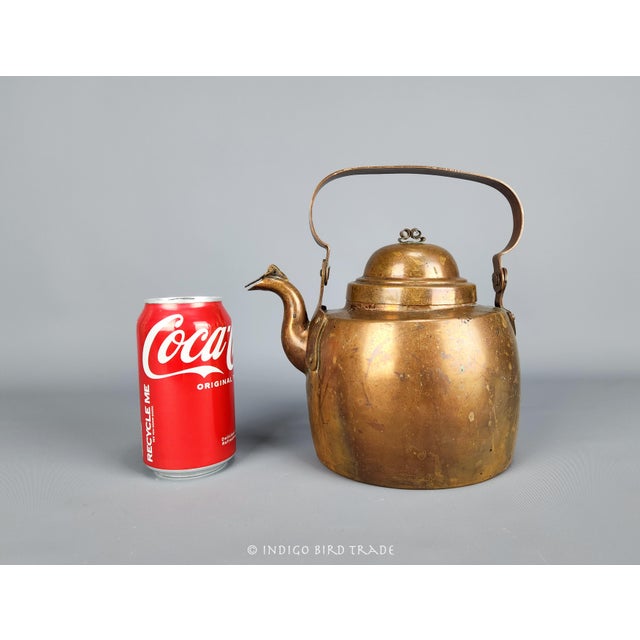 Farmhouse 19th Century Early American Farmhouse Copper Kettle For Sale - Image 3 of 10