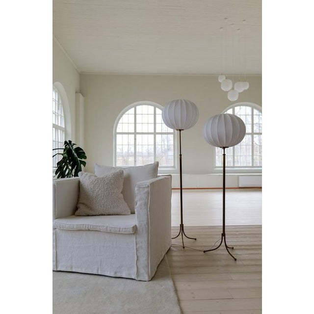 Svenskt Tenn Mid-Century Modern Model G2326 Floor Lamps attributed to Josef Frank for Svenskt Tenn, Sweden, 1950s, Set of 2 For Sale - Image 4 of 15