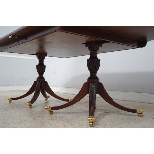 Wood Kindel Mahogany Double Pedestal Dining Table For Sale - Image 7 of 18