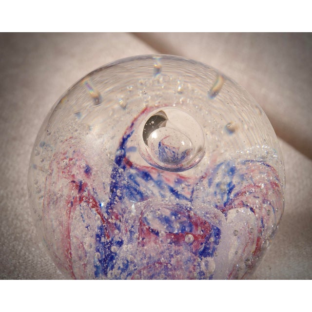 Blue Mid-Century Modern Murano Art Glass Sphere, Italy, 1980s For Sale - Image 8 of 9