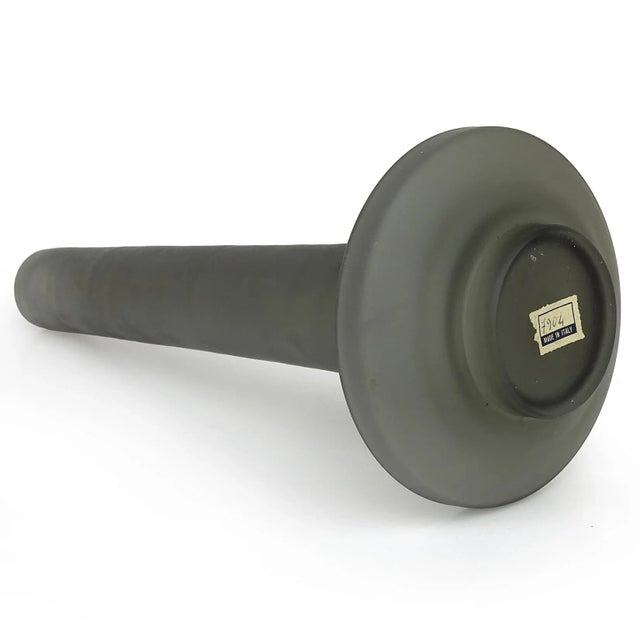 Mid 20th Century Murano Vintage Dino Martens Slate Gray Satin Surface Italian Art Glass Space Age Flower Vase, Mid-Century Era For Sale - Image 5 of 7